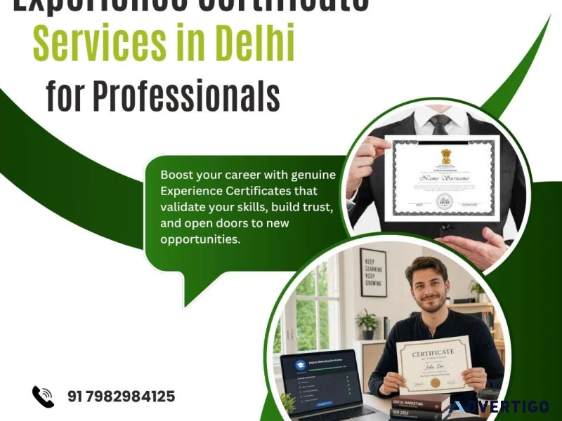 Experience certificate support in delhi for working professional