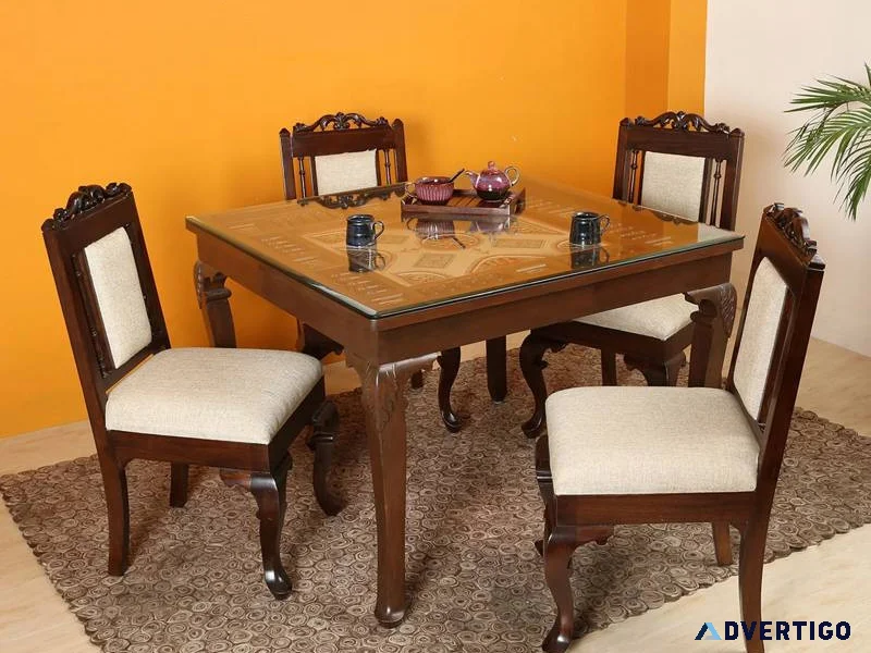 Wooden dining table online for timeless home interiors