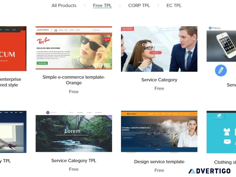 Free website templateshop or enterprise