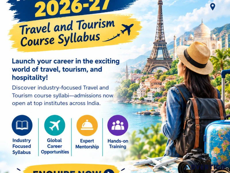 Travel and tourism course syllabus admissions open 202627