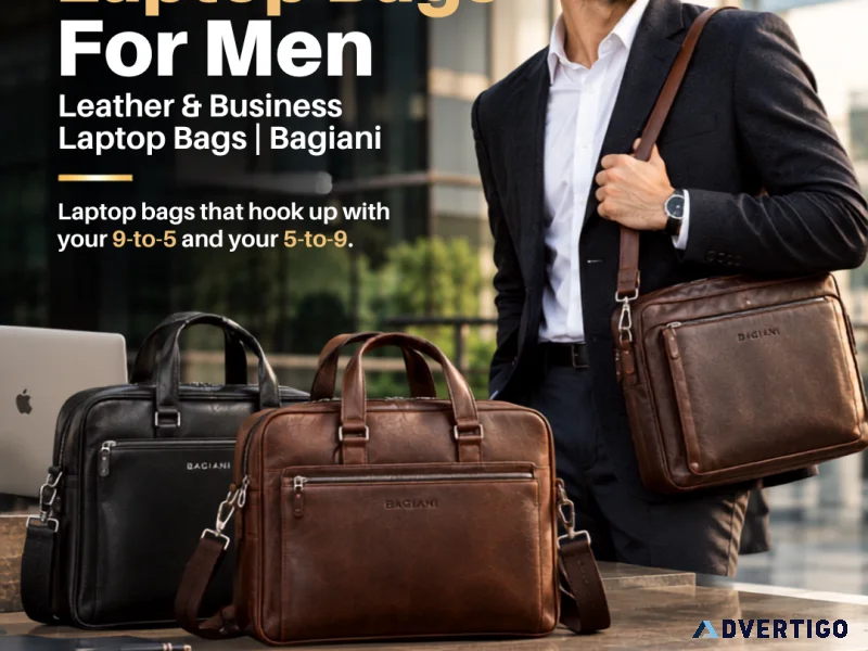 Premium leather laptop bag stylish functional
