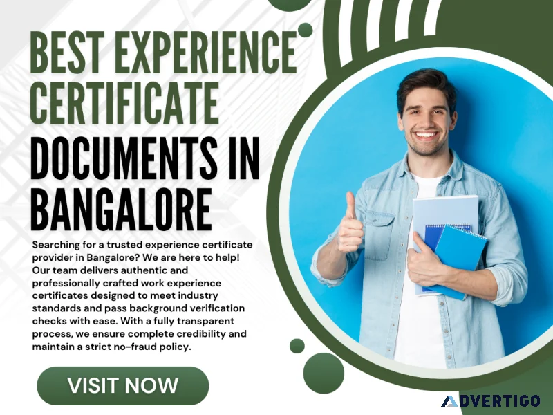 Genuine experience certificate services in bangalore