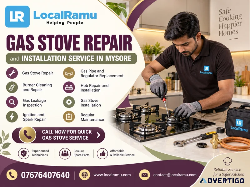 Smart gas stove repair service in mysore with localramu