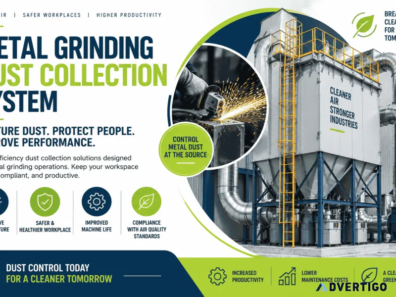 Metal grinding dust collection system for cleaner workspaces
