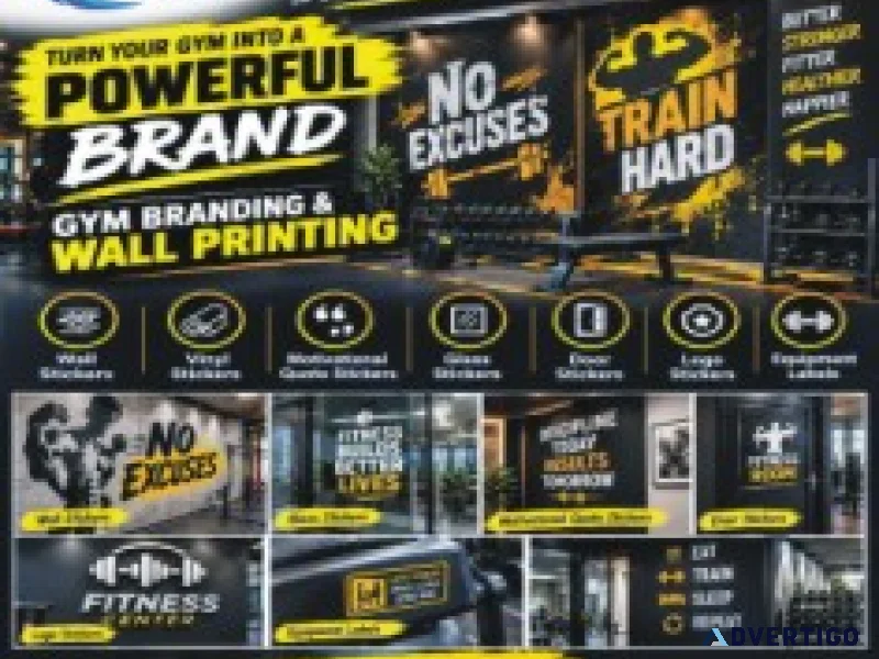 Complete printing services for gym fitness center creative zone