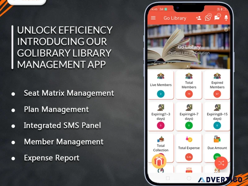 Golibrary automated digital library manager app with smart fea