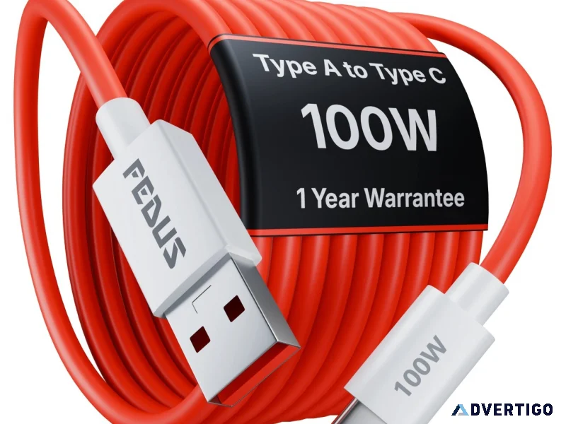 Fedus zetta 100w 1m usba to typec charging cable