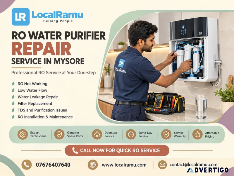 Smart ro water purifier repair service in mysore by localramu
