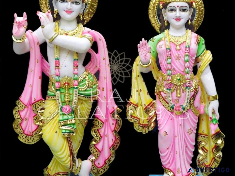 Order a beautifully designed marble statue of radha krishna