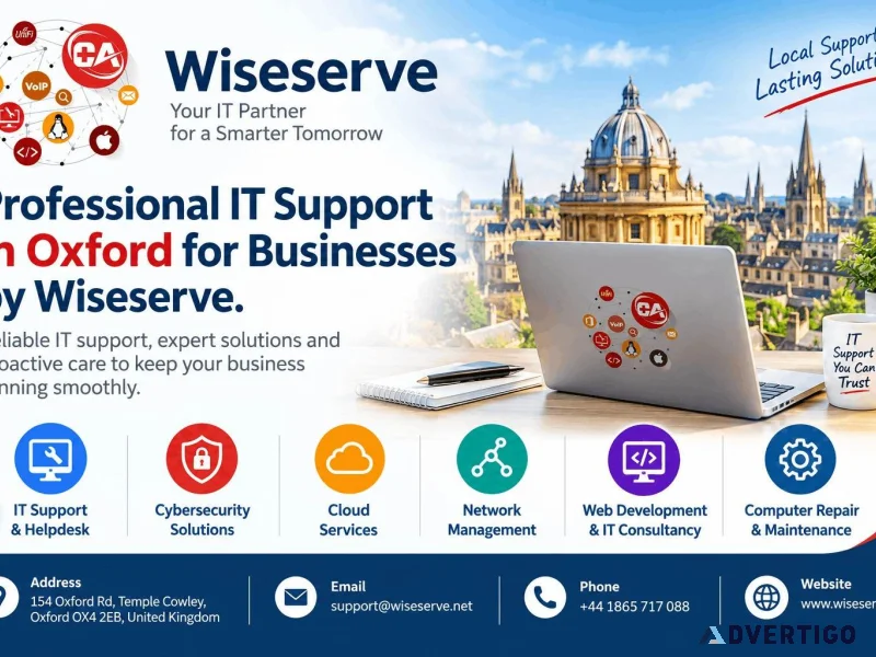 Professional it support in oxford for businesses by wiseserve