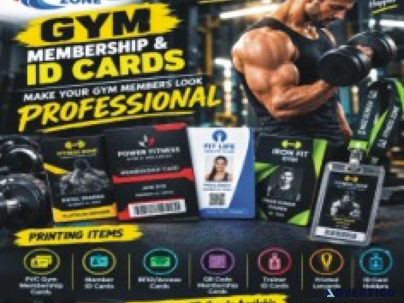 Creative zone printing service gym membership cards visiting
