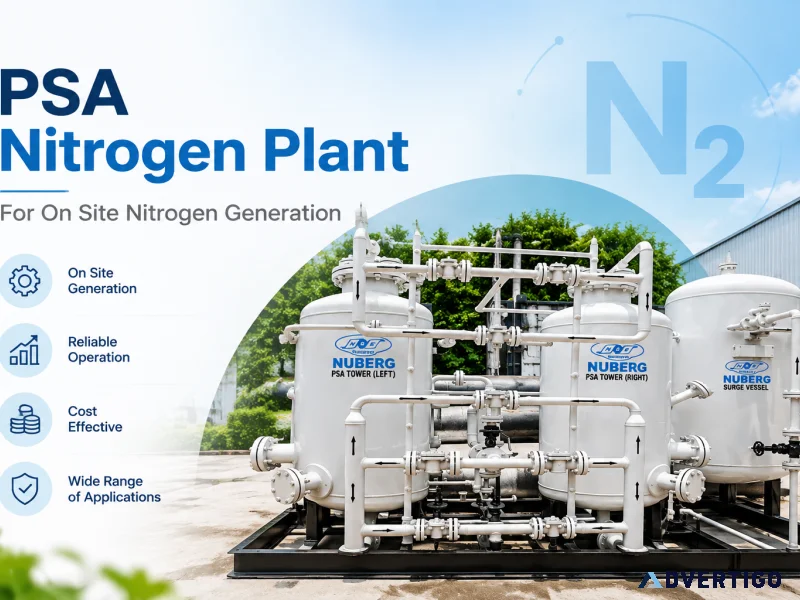 Psa nitrogen plant for on site nitrogen generation