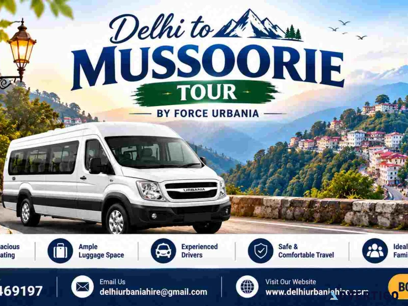 Delhi to mussoorie force urbania hire for a scenic hill tour