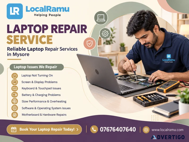 Modern laptop repair service in mysore by localramu services