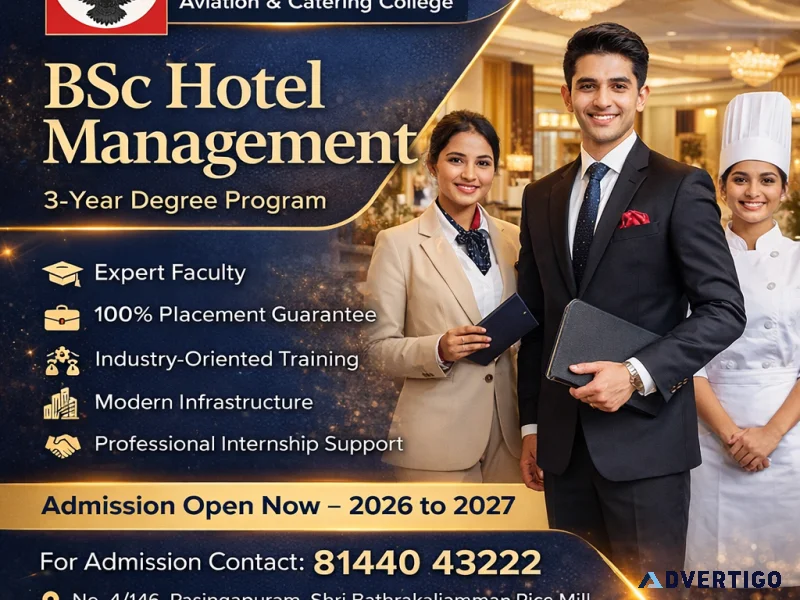 Want to build a career in hotel management explore bsc caterin