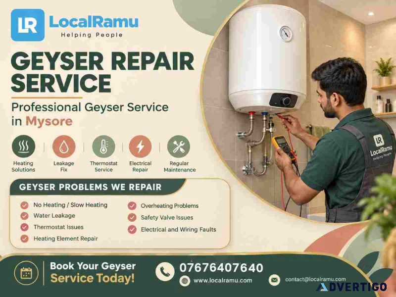Smart geyser repair service in mysore by localramu