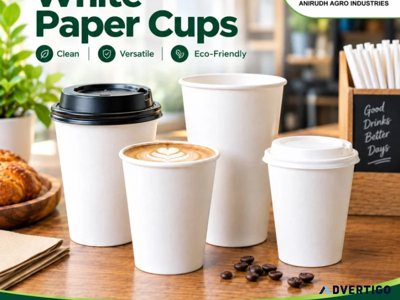 White paper cups for better hygiene presentation and everyday f