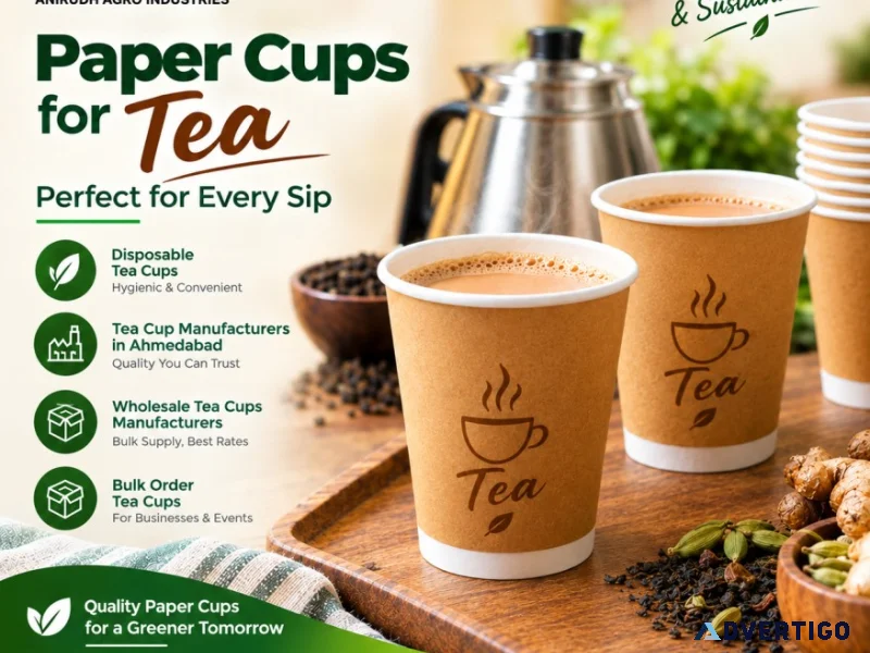 Disposable paper cups for tea for bulk orders in ahmedabad