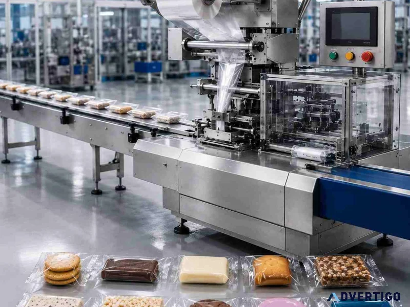 Flow wrapper packaging machine for fast reliable sealing