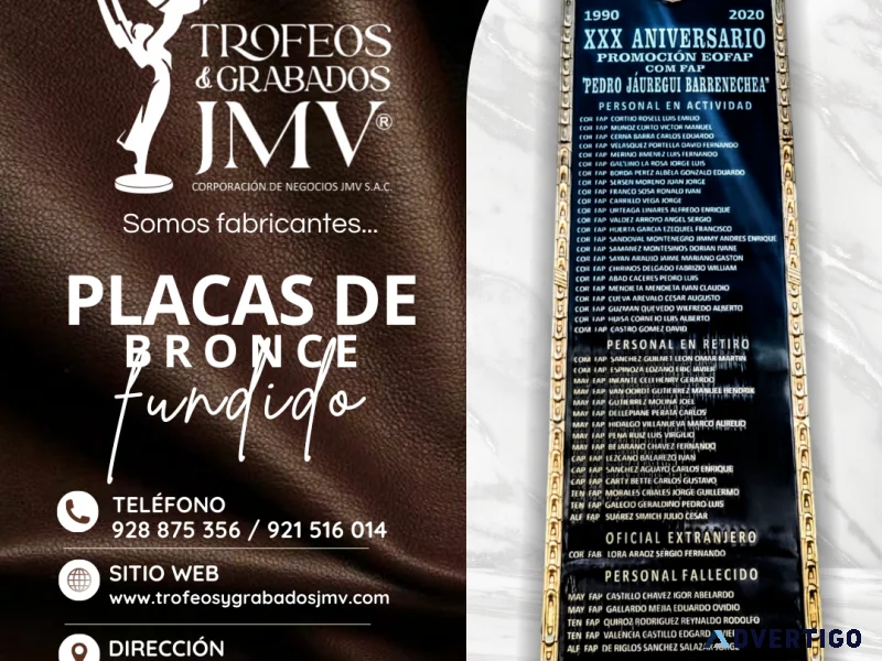 Placas en bronce