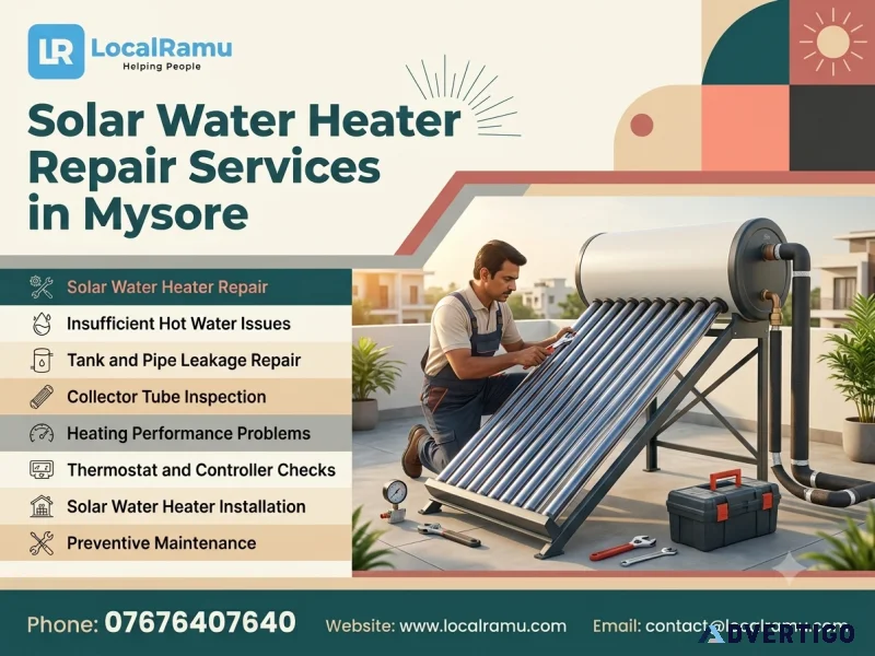 Professional solar water heater services in mysore by localramu