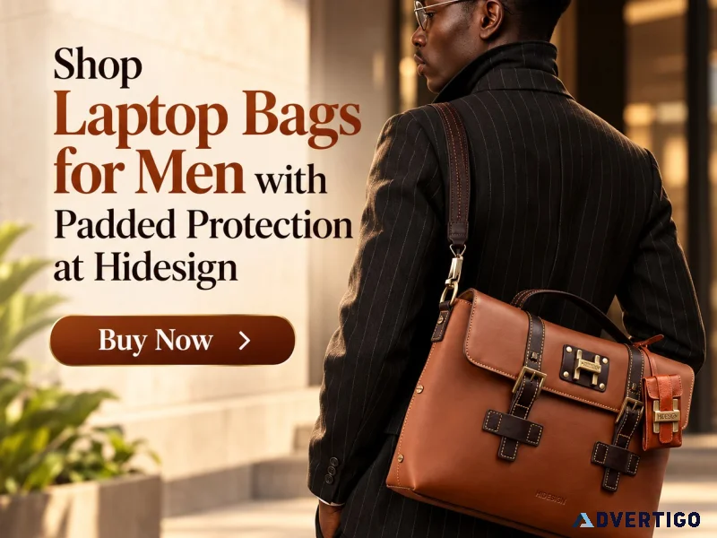 Shop laptop bags for men with padded protection at hidesign