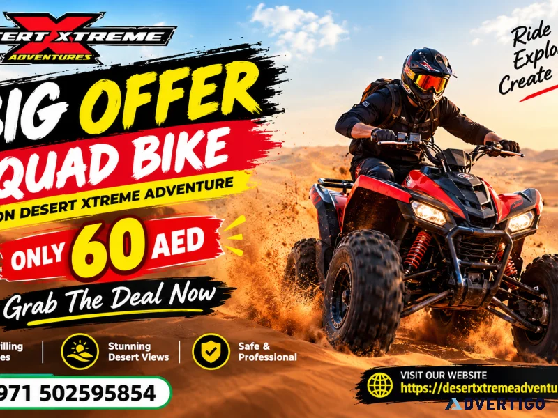 Quad bike dubai grab your deal for just 60 aed