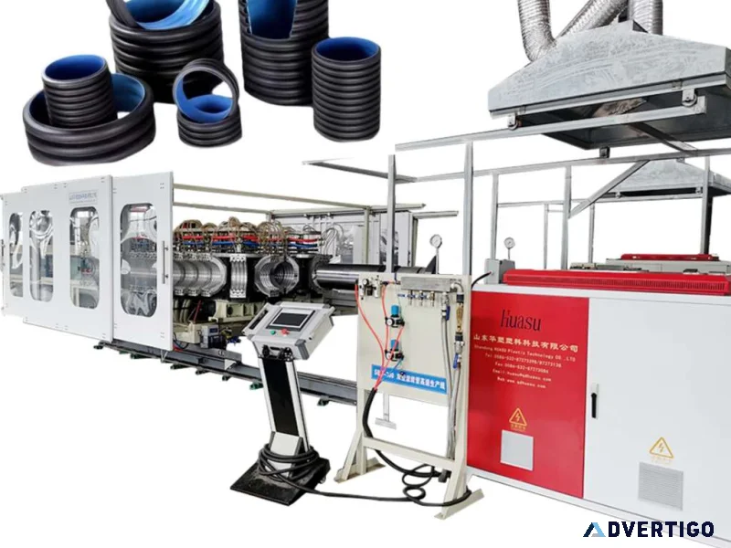 Pe pp pvc single double wall corrugated pipe extrusion line