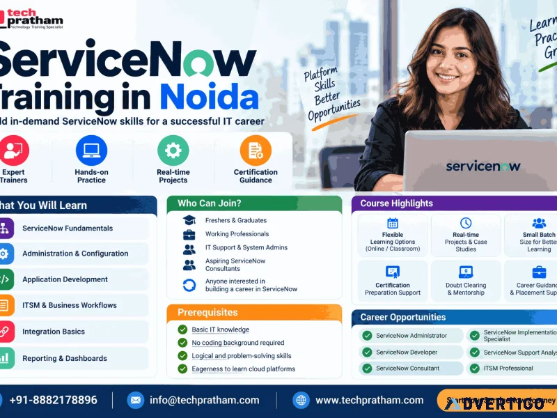 Servicenow training in noida learn admin developer skills