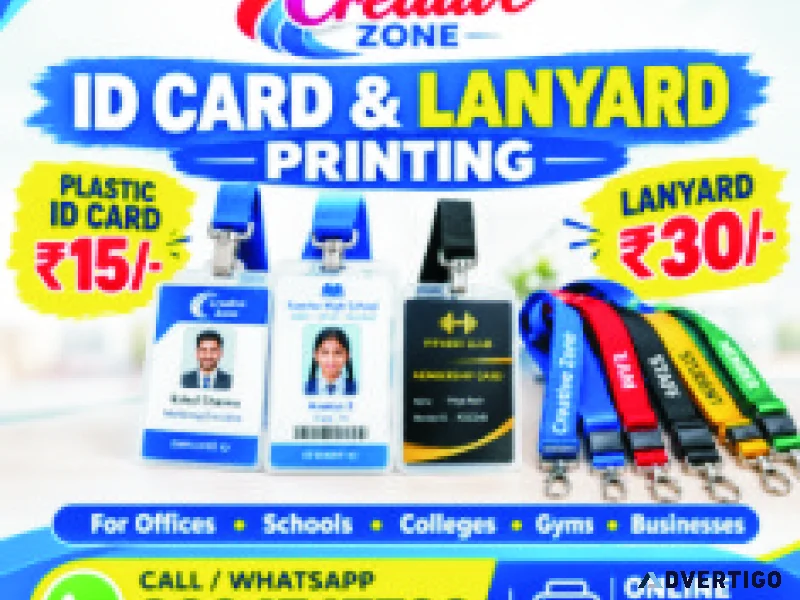 Corporate lanyard printing rs 30 id card starts from rs 15