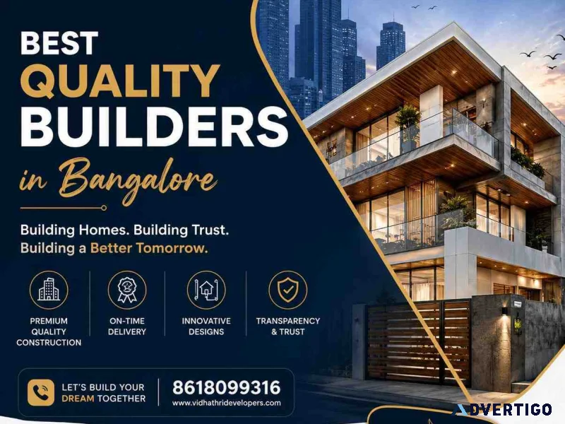 Best builders in bangalore for apartments villas plots