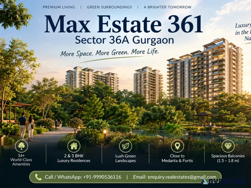 Max estate 361 sector 36a gurgaon 3 bhk servant 91 92123