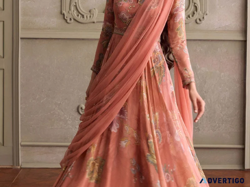 Explore designer reception anarkali suits by kalista
