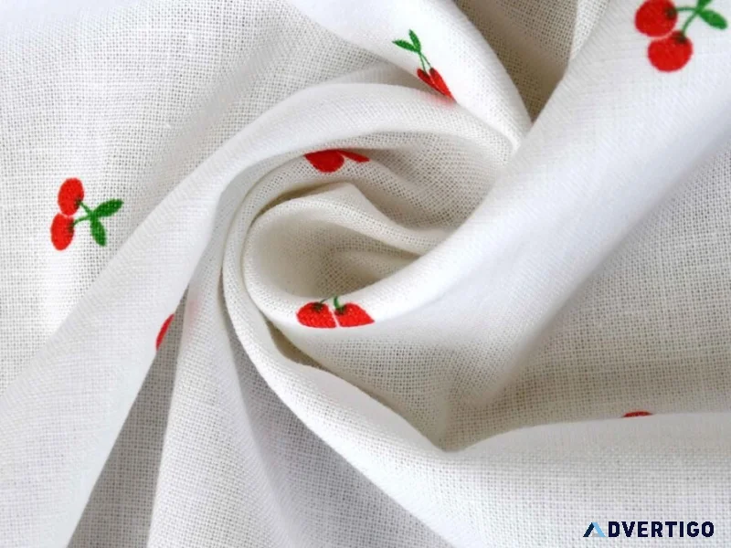 Cherry print fabric woven cotton printed fabric manufacturer