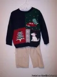 Christmas Tree and Doggie Sweater Set (3 PC) Green 4T