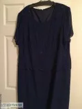 cocktail dress crepe silk blue