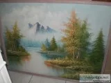 MOUNTAIN LAKE FOREST OIL PAINTING