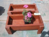 Regular and wide weather stained planters