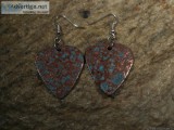 Copper guitar pick earrings