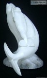 &quotFree Ride" (Baluga Whale and Calf) Stone Sculpture by G