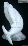 &quotFree Ride&quot (Baluga Whale and Calf) Stone Sculpture by G