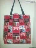 Chicago Bulls Red and Black Cotton Print Tote Bag