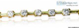 4 Carat Diamond Tennis Bracelet 14K Yellow Gold Pre-Owned with A