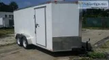 7x14 Wht Ext. Cargo Trailer with Xtra 3in. Height and RV Side Do