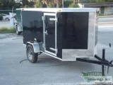 Trailer for sale NEW Side Door BLACK 4x8ft w Single Barn Door