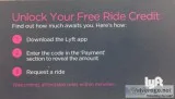 50.00 ride credit with Lyft