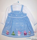 CORDUROY SNOWMAN JUMPER SET (3 PC) 60% cotton 40% Polyester Blue