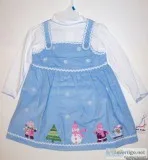 CORDUROY SNOWMAN JUMPER SET (3 PC) 60% cotton 40% Polyester Blue