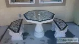 Patio Set with Hand Done Tile Inlay