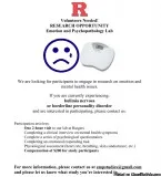 Volunteers Needed For Research on Emotion and Mental Health Issu